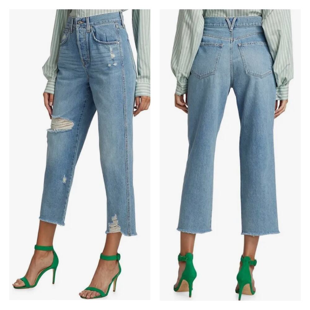 Veronica Beard Blake Crop Classic High Rise Straight Leg Jeans Size 29 - Picture 2 of 13
